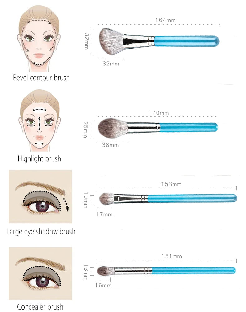 13pcs Makeup Brushes Set with Leather Bag Foundation Powder Blush Eyeshadow Eyebrow Brush Soft Hair Cosmetic Makeup Tool