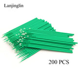 100/200pcs Eyelash Cleaning Brush Lash Extension Micro Cotton Swab Eyelashes Microbrush Beauty Makeup Clean Remover Tools