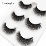 Faux Cils 3 Pairs False Eyelashes Soft Natural Long Wispy Fluffy 3D Mink Lashes Handmade Makeup Tool Extension Fake Eye Lashes