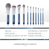 MyDestiny Azure Blue 11pcs Makeup Brush Set&Kit  Super Soft Fiber, High Quality Face&Eye Foundation Eyeshadow  Powder Brush