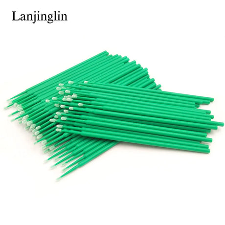 100/200pcs Eyelash Cleaning Brush Lash Extension Micro Cotton Swab Eyelashes Microbrush Beauty Makeup Clean Remover Tools