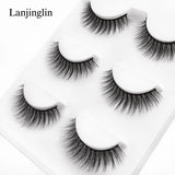 Faux Cils 3 Pairs False Eyelashes Soft Natural Long Wispy Fluffy 3D Mink Lashes Handmade Makeup Tool Extension Fake Eye Lashes