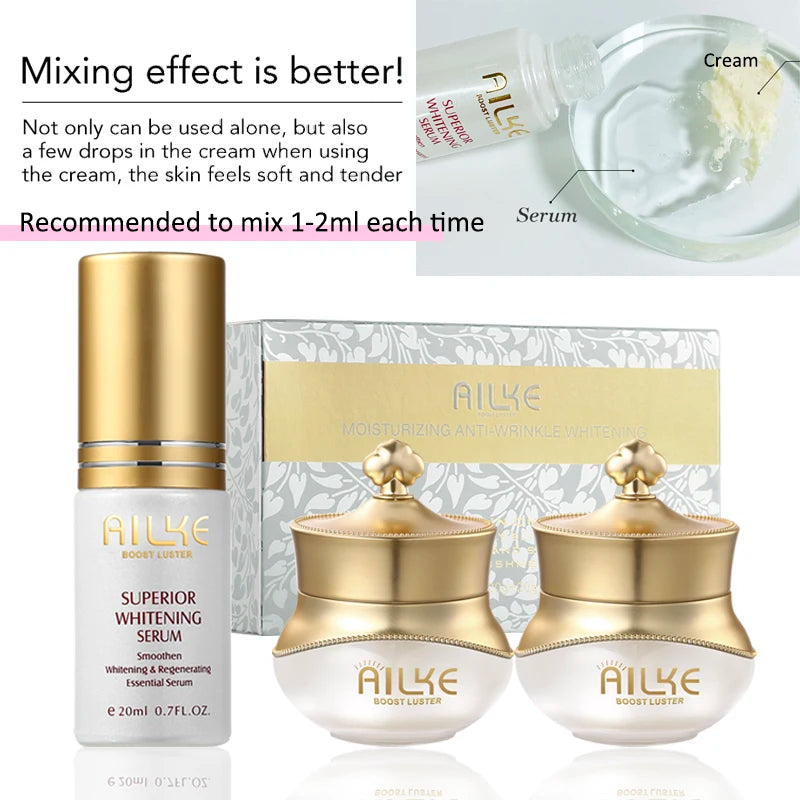 AILKE Women Whitening Facial Skin Care Set, Dark Spots Remover, Anti Wrinkles, Even Skin Tone, for All Skin Types Kit
