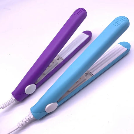 A mini hair iron pink corrugated plate electric curling iron curl modelling tools