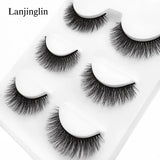 Faux Cils 3 Pairs False Eyelashes Soft Natural Long Wispy Fluffy 3D Mink Lashes Handmade Makeup Tool Extension Fake Eye Lashes