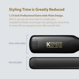 KIPOZI Professional Hair Straightener Titanium Flat Iron with Digital LCD Display Dual Voltage Instant Heating Curling Iron
