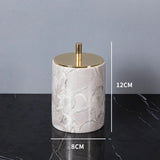 Bathroom Accessories Sets Elegant Natural Marble Liquid Soap Dispenser Toothbrush Holder Cup Soap Dish Cotton Swab Can