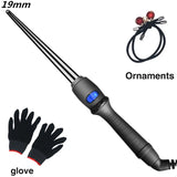 LCD  curlers conical curling iron single tube ceramic glaze pear flower cone electric hair curly hair