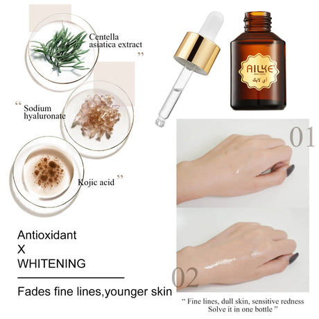 AILKE Whitening Face Cream, Day and Night Facial Cream, Lightening with Kojic Acid, Reduce Wrinkles, Freckles, Black Spots