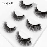 Faux Cils 3 Pairs False Eyelashes Soft Natural Long Wispy Fluffy 3D Mink Lashes Handmade Makeup Tool Extension Fake Eye Lashes