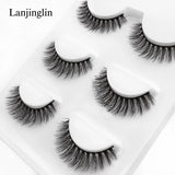 Faux Cils 3 Pairs False Eyelashes Soft Natural Long Wispy Fluffy 3D Mink Lashes Handmade Makeup Tool Extension Fake Eye Lashes