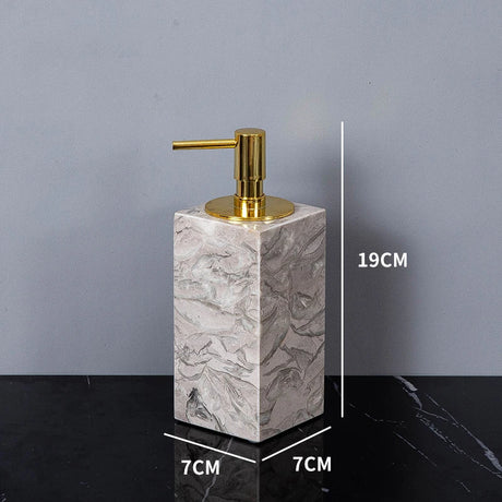 Bathroom Accessories Sets Elegant Natural Marble Liquid Soap Dispenser Toothbrush Holder Cup Soap Dish Cotton Swab Can