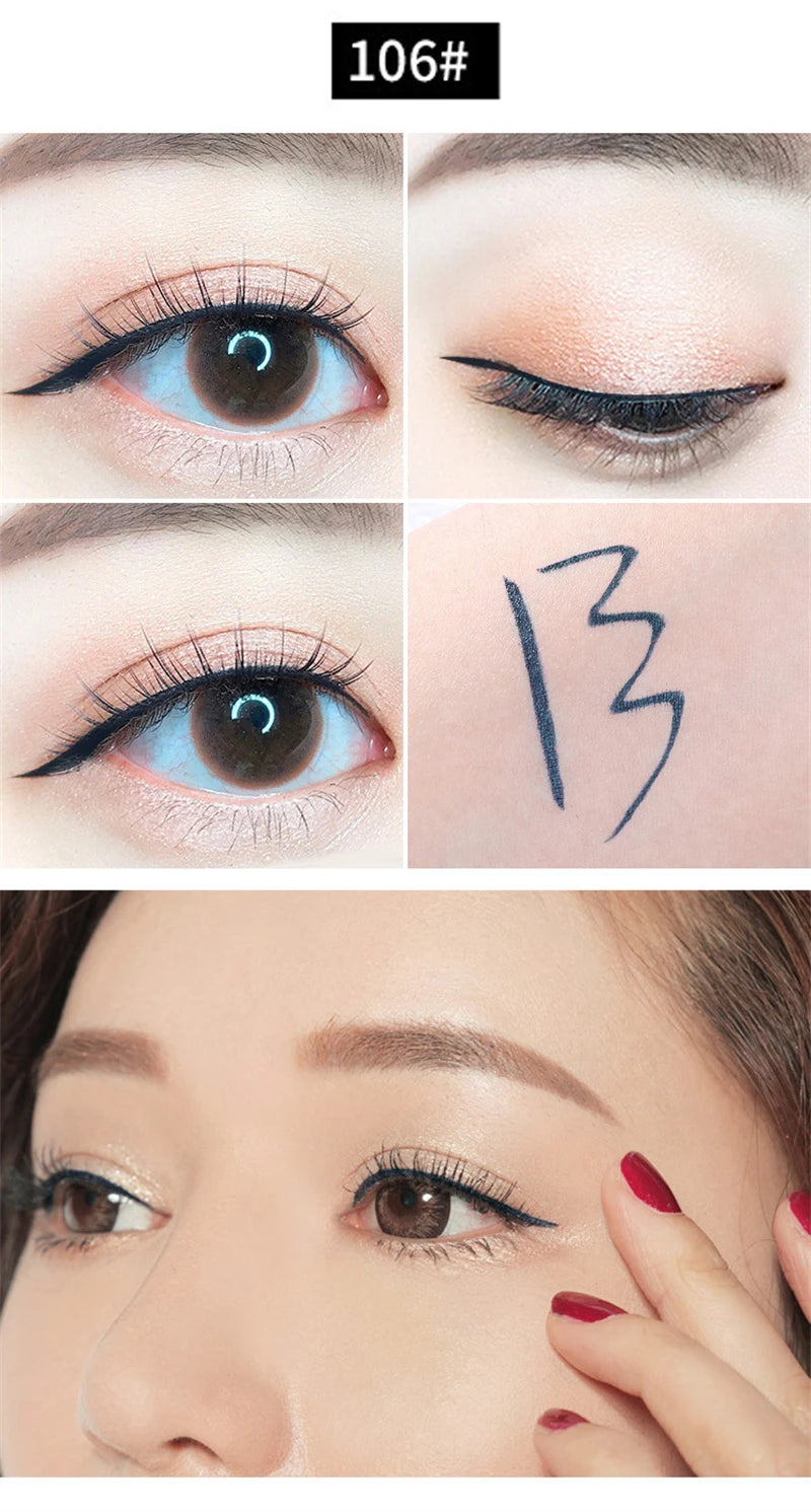 Professional Fast Dry Smooth Waterproof Eyeliner Pencils Eyes Brown Black Color Pigments Liquid Eye Liner Pen Make Up Tools