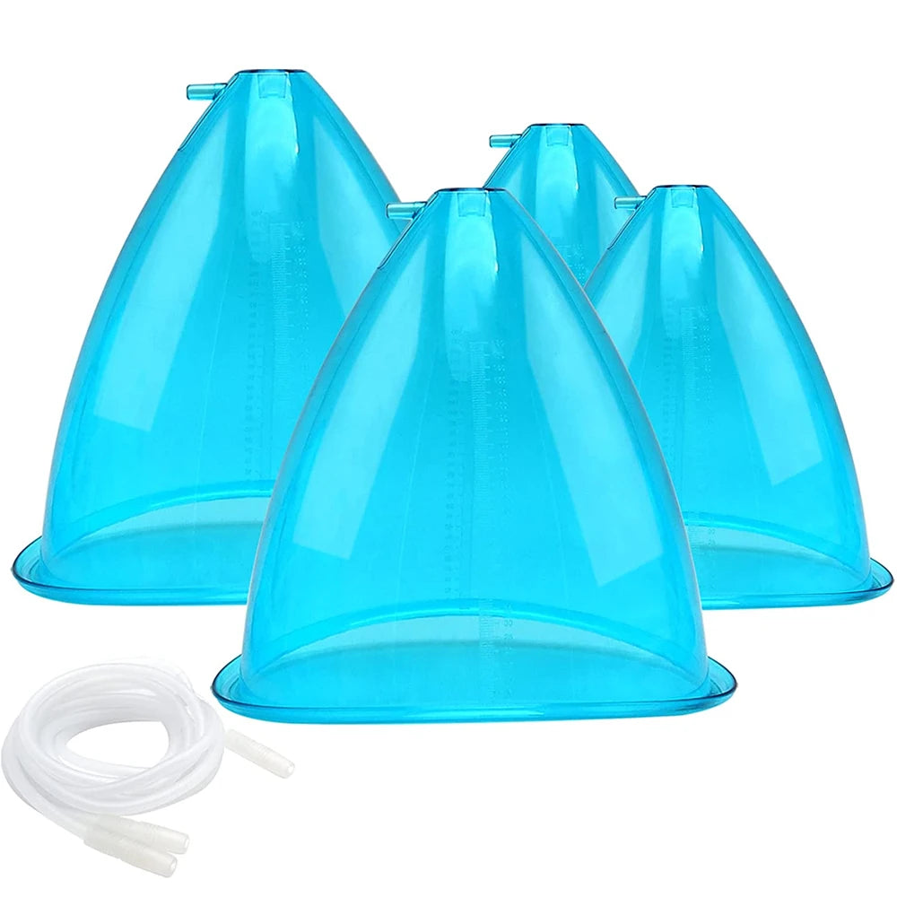 2pcs180/150ml Breast Enlargement Cupping Hip Lifting Buttock Vacuum Pump Suction Replacement Enhancer Massage Cup with Hose Set
