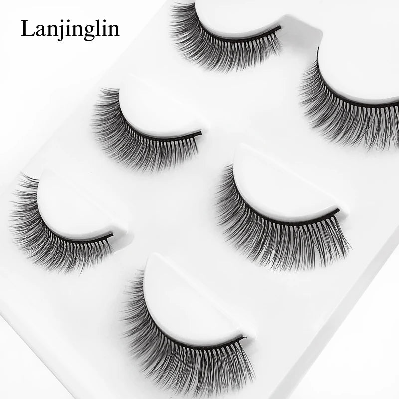 Faux Cils 3 Pairs False Eyelashes Soft Natural Long Wispy Fluffy 3D Mink Lashes Handmade Makeup Tool Extension Fake Eye Lashes