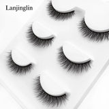 Faux Cils 3 Pairs False Eyelashes Soft Natural Long Wispy Fluffy 3D Mink Lashes Handmade Makeup Tool Extension Fake Eye Lashes