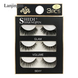 Faux Cils 3 Pairs False Eyelashes Soft Natural Long Wispy Fluffy 3D Mink Lashes Handmade Makeup Tool Extension Fake Eye Lashes