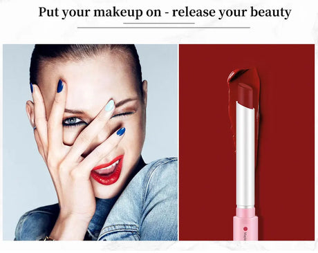 4-Lasting Stick Waterproof Lip Set - Long-Lasting Matte Lipstick with Transparent Finish - Perfect Valentine's Day Gift for Her