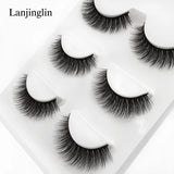 Faux Cils 3 Pairs False Eyelashes Soft Natural Long Wispy Fluffy 3D Mink Lashes Handmade Makeup Tool Extension Fake Eye Lashes