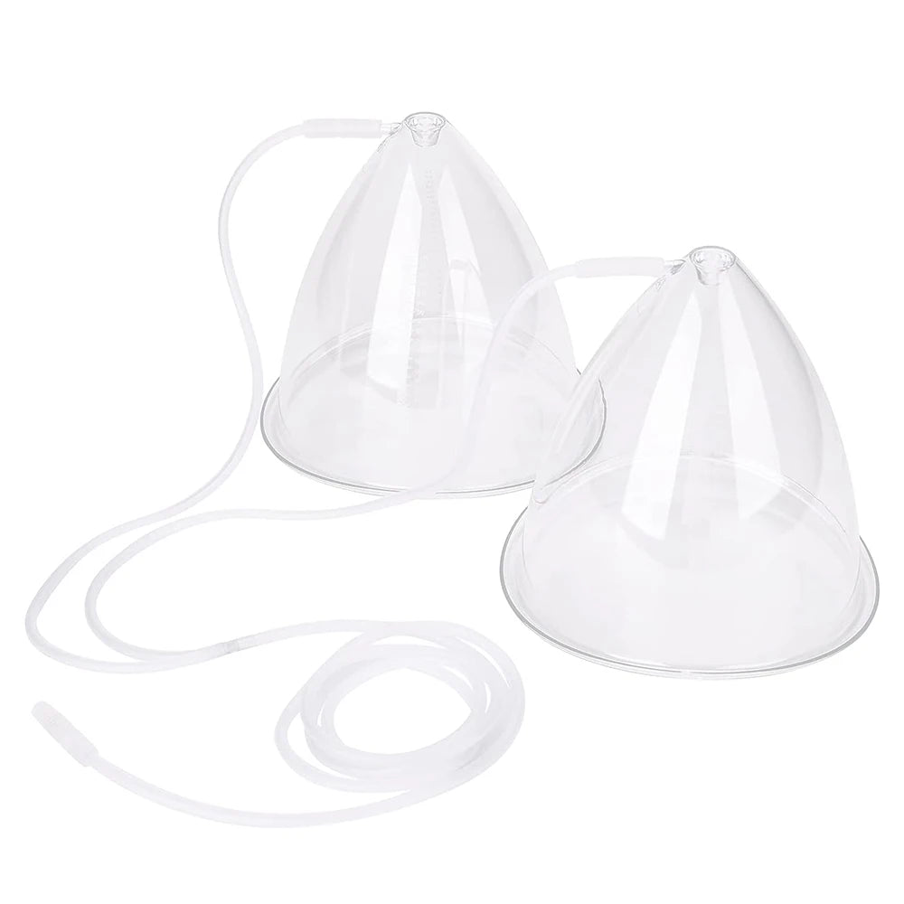 2pcs180/150ml Breast Enlargement Cupping Hip Lifting Buttock Vacuum Pump Suction Replacement Enhancer Massage Cup with Hose Set