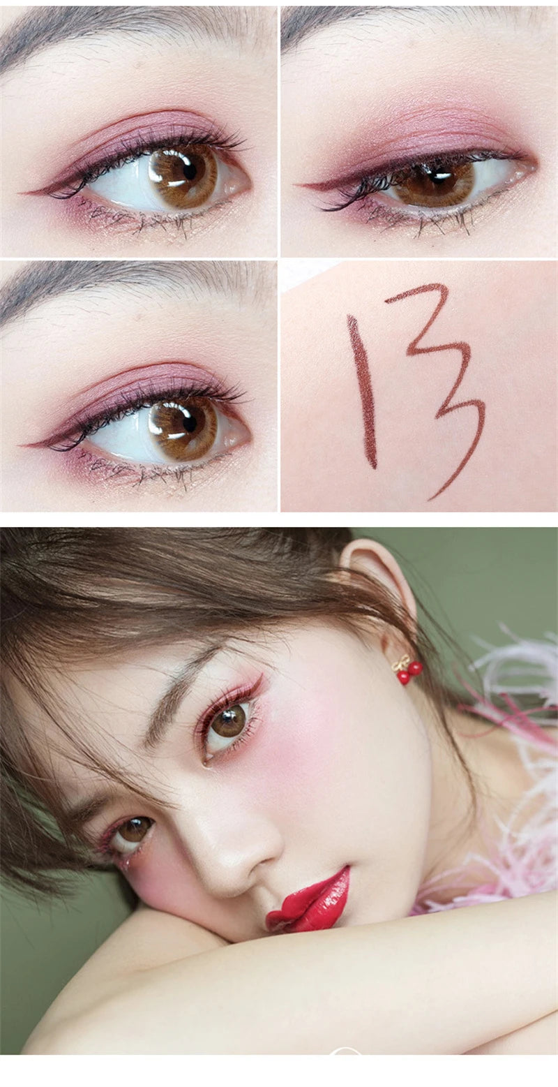 Professional Fast Dry Smooth Waterproof Eyeliner Pencils Eyes Brown Black Color Pigments Liquid Eye Liner Pen Make Up Tools