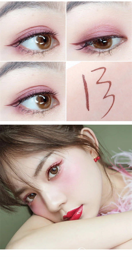 Professional Fast Dry Smooth Waterproof Eyeliner Pencils Eyes Brown Black Color Pigments Liquid Eye Liner Pen Make Up Tools