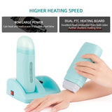 40W Dual Rolling Wax Heater Double Epilator Depilatory Waxing Machine Cartridge Roll On Wax Heater Hair Removal for Body