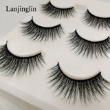 Faux Cils 3 Pairs False Eyelashes Soft Natural Long Wispy Fluffy 3D Mink Lashes Handmade Makeup Tool Extension Fake Eye Lashes