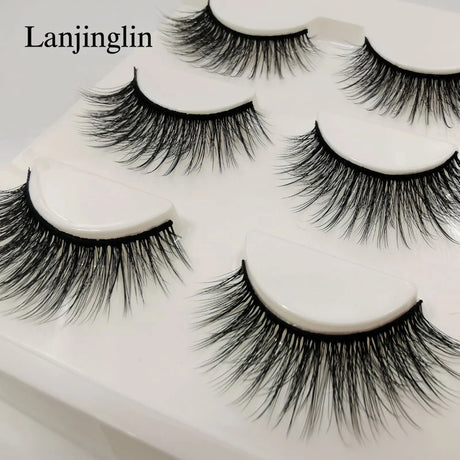 Faux Cils 3 Pairs False Eyelashes Soft Natural Long Wispy Fluffy 3D Mink Lashes Handmade Makeup Tool Extension Fake Eye Lashes
