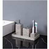 Bathroom Accessories Sets Elegant Natural Marble Liquid Soap Dispenser Toothbrush Holder Cup Soap Dish Cotton Swab Can