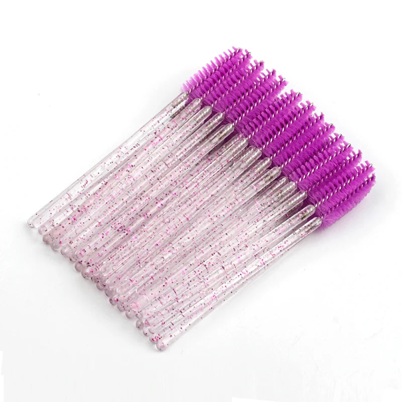 5/50 Pcs Crystal  Mascara Wands Eyelash Brush Spoolies For Eye Lash Extension Eyebrow And Makeup Crystal Makeup Tools