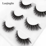 Faux Cils 3 Pairs False Eyelashes Soft Natural Long Wispy Fluffy 3D Mink Lashes Handmade Makeup Tool Extension Fake Eye Lashes
