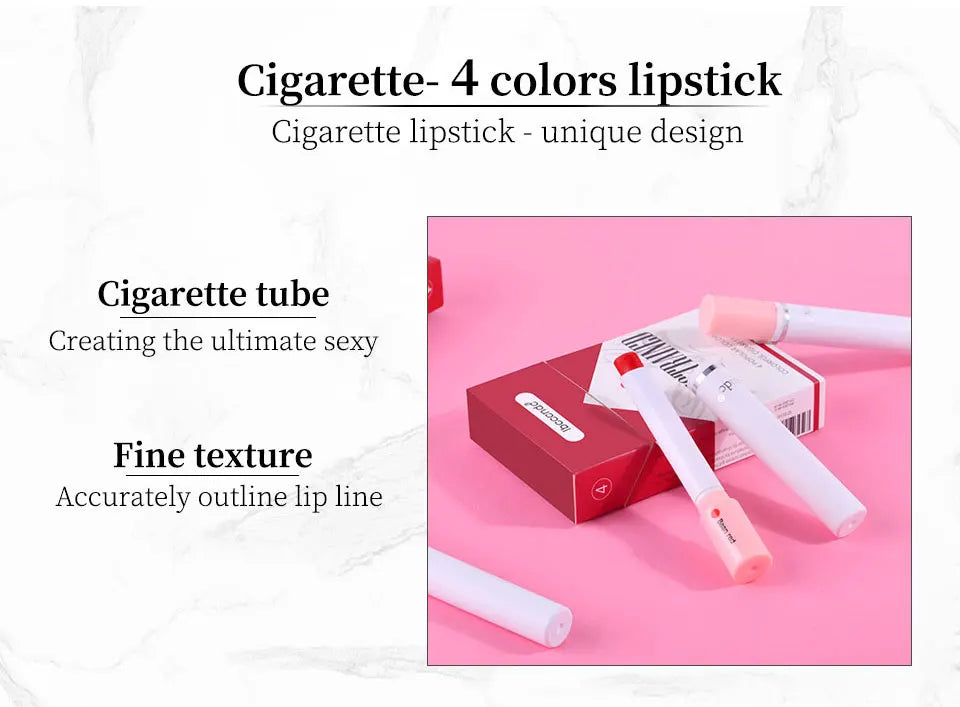 4-Lasting Stick Waterproof Lip Set - Long-Lasting Matte Lipstick with Transparent Finish - Perfect Valentine's Day Gift for Her