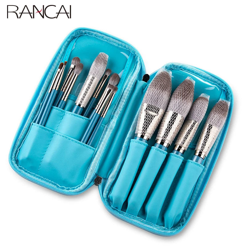 13pcs Makeup Brushes Set with Leather Bag Foundation Powder Blush Eyeshadow Eyebrow Brush Soft Hair Cosmetic Makeup Tool