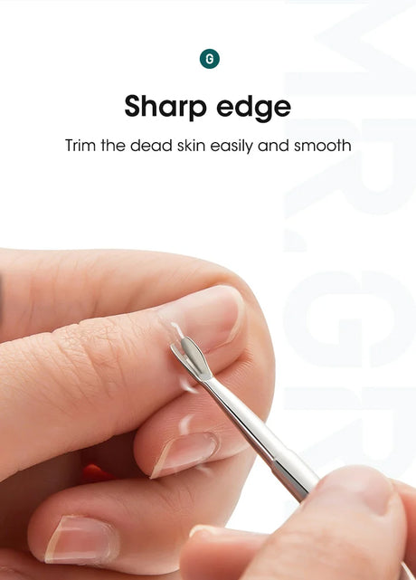 MR.GREEN Cuticle Remover Dead Skin Pusher Surgical Grade Stainless Steel Nail Art Manicure Tools Scraper Nail Cleaner Trimmer