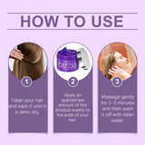 Purple Keratin Hair Mask Repair Dry Frizz Damage Remove Yellow Color Neutralizes Brass Soft Shiny Smooth Nourish Hair Care Cream
