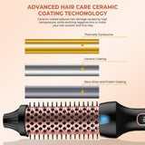 3 in1 Thermal Brush Ionic Heated Round Brush Ionic Hair Curler/Straightener with Anti-Scald Hair Curling Iron Hair Styling Tools