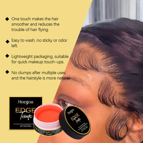Edge Tame Firm Hold Hair Wax Natural Finish Long Lasting Style Control Frizz Free Smoothing Texture Professional Salon Hair Care