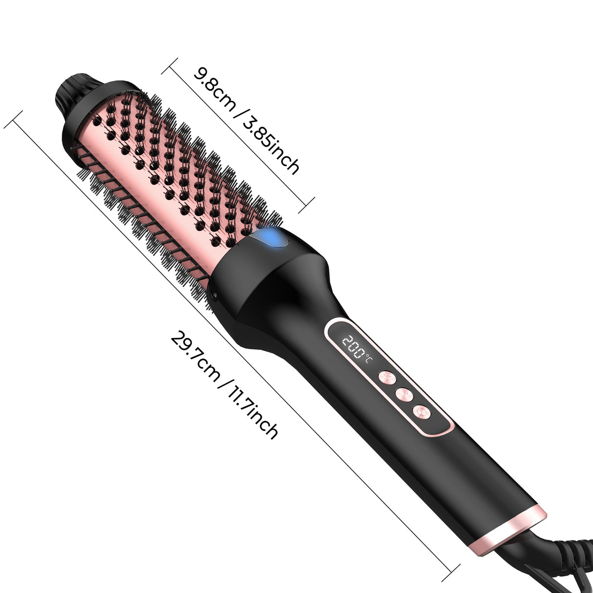 3 in1 Thermal Brush Ionic Heated Round Brush Ionic Hair Curler/Straightener with Anti-Scald Hair Curling Iron Hair Styling Tools