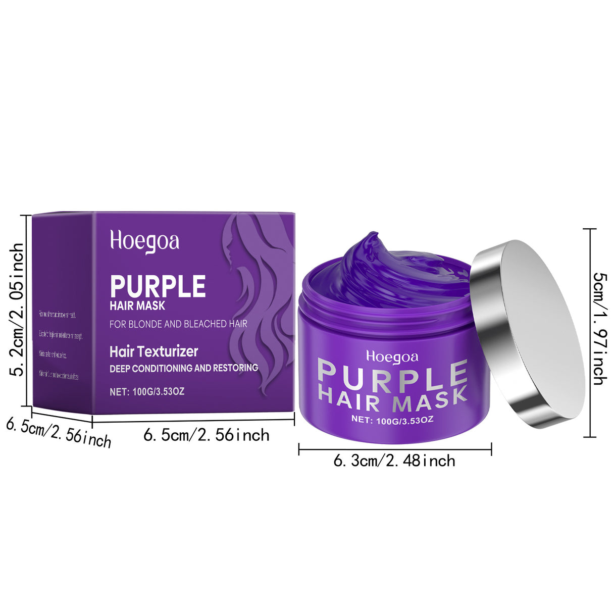 Purple Keratin Hair Mask Repair Dry Frizz Damage Remove Yellow Color Neutralizes Brass Soft Shiny Smooth Nourish Hair Care Cream