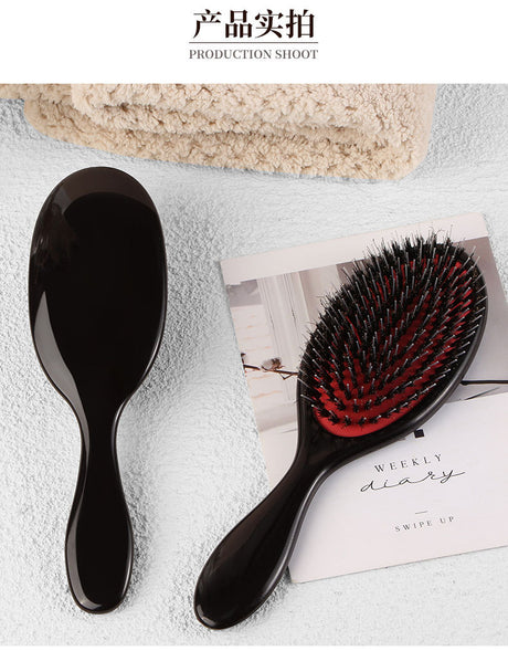 1PC Oval Boar Bristle & Nylon Hair Comb Mini Anti-static Hair Scalp Massage Comb Hairbrush Salon Hair Care Brush Styling Tool