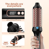 3 in1 Thermal Brush Ionic Heated Round Brush Ionic Hair Curler/Straightener with Anti-Scald Hair Curling Iron Hair Styling Tools