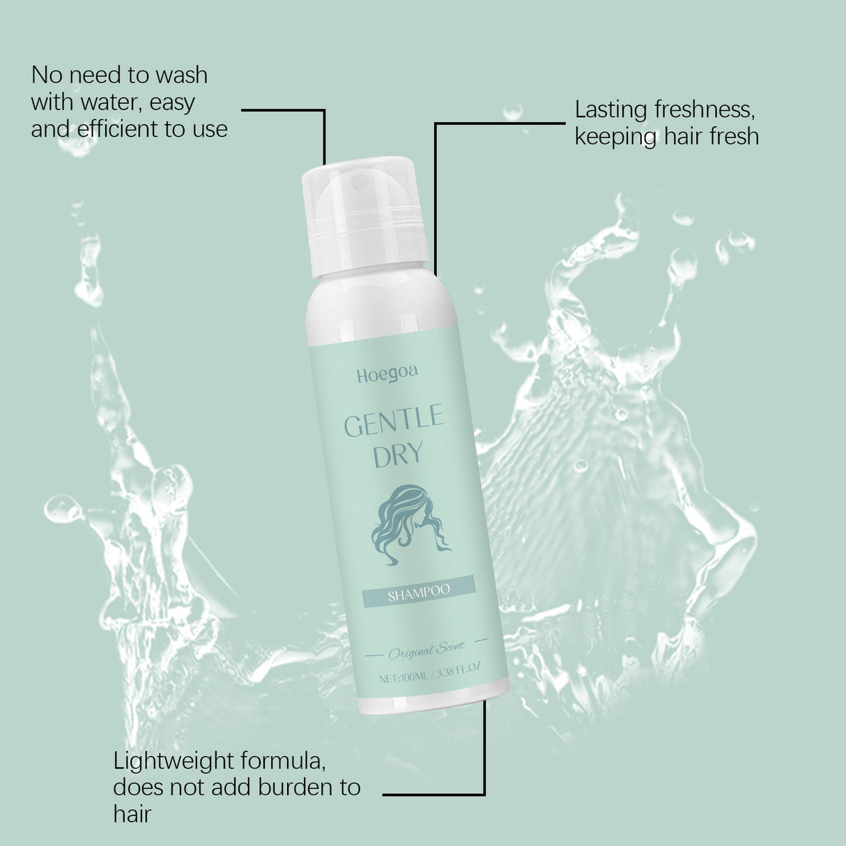 Dry Shampoo Spray Control Oil Absorbing Volumizing Air Fluffy Root Lifting Refreshing Moisturizing Travel No White Beauty Health
