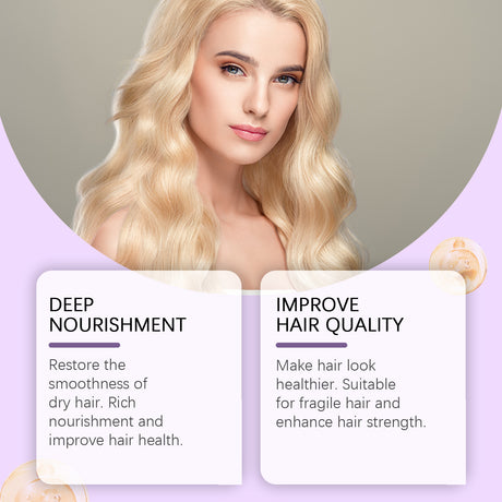 Purple Keratin Hair Mask Repair Dry Frizz Damage Remove Yellow Color Neutralizes Brass Soft Shiny Smooth Nourish Hair Care Cream