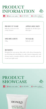 BIOAQUA Salicylic Acid Facial Cleanser Acne Treatment Moisturizing Oil Control Skincare Face Wash Foam Face Cleanser Skin Care