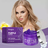 Purple Keratin Hair Mask Repair Dry Frizz Damage Remove Yellow Color Neutralizes Brass Soft Shiny Smooth Nourish Hair Care Cream