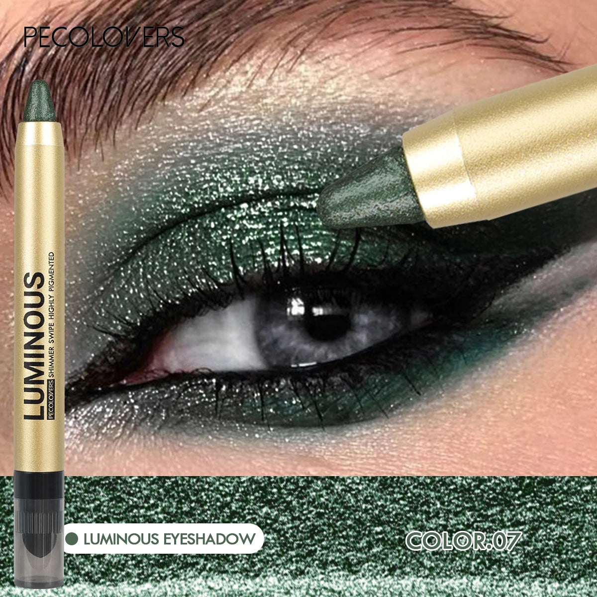 Pearlescent Green Color Highlighting Eyeshadow, Soft And Smooth Texture, Exclusive For Summer, Highlighting Eyeshadow