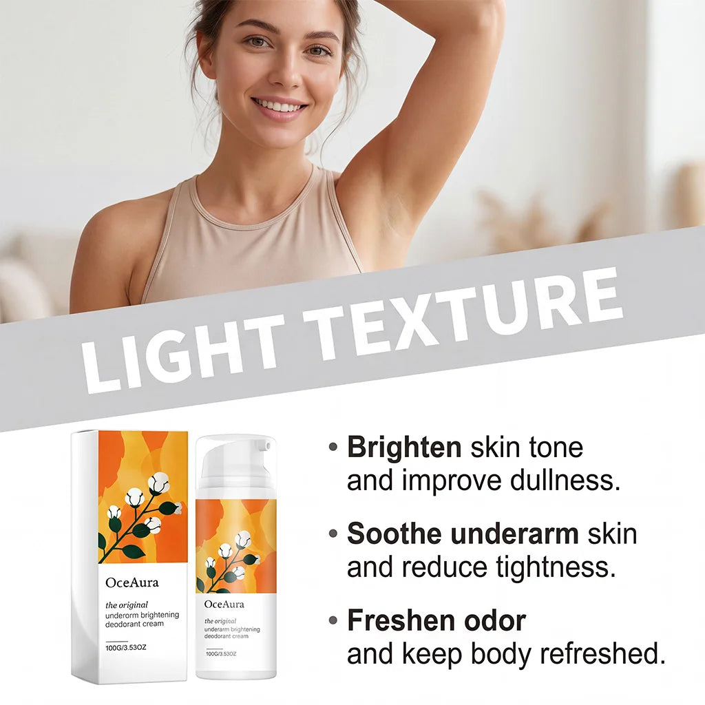 Underarm Brightening Deodorant Cream With Botanical Extracts Lasting Odor Control Even Skin Tone Natural Armpit Lightening Cream