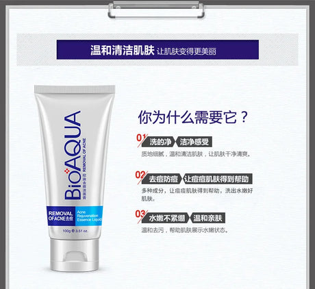 BIOAQUA Facial Cleanser  Anti Wrinkle Face Wash Foam skincare Face Cleanser Anti Acne Blackhead Remover Moisturizing Skin Care
