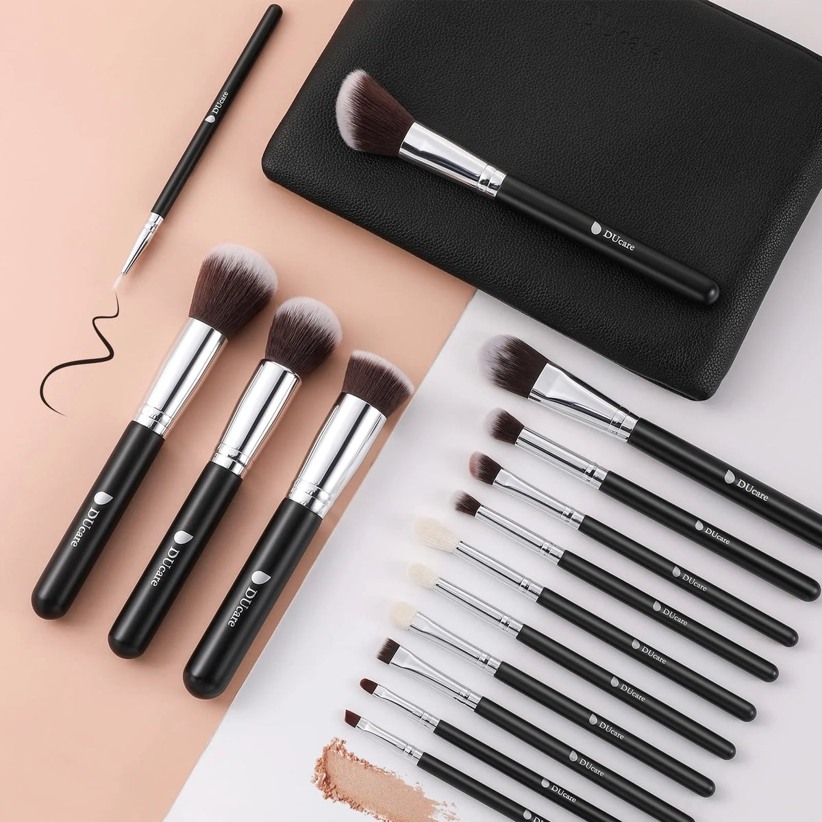 DUcare Black Makeup Brush Professional Makeup Eyeshadow Foundation Powder Soft Synthetic Hair Makeup Brushes Brochas Maquillaje